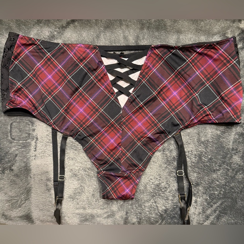 Lane Bryant Holiday Christmas Seasonal Hylander Plaid Lace Women's Lingerie Set - Picture 15 of 15